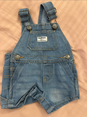 Oshkosh B'gosh Denim Short Overalls / Size 0-3m
